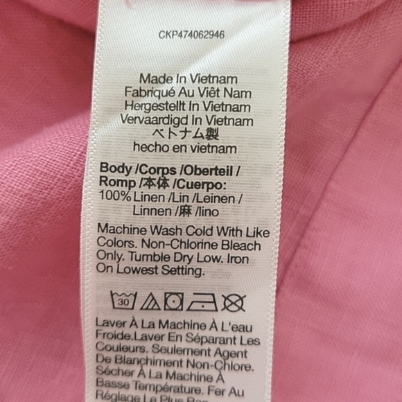 Madewell Womens Pink Oversized Boxy 100% Linen Square Back Crew Neck Top - Picture 6 of 7